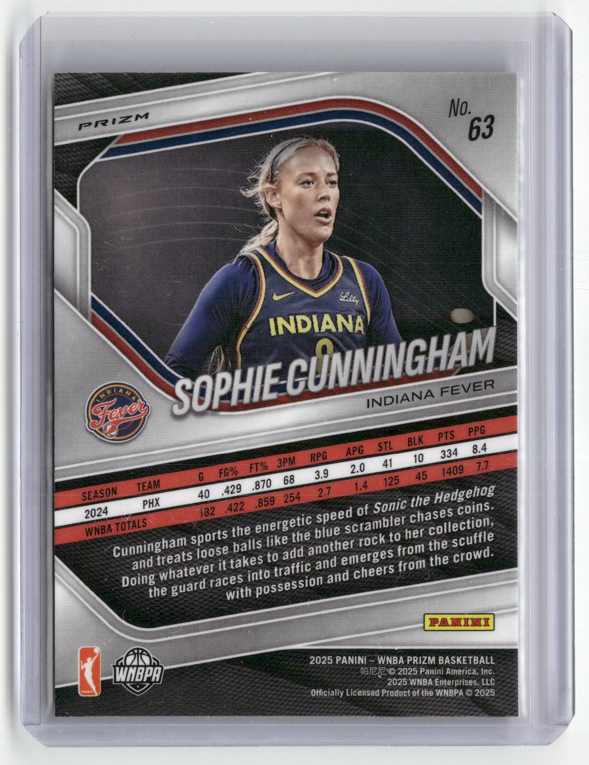 2025 Panini Prizm WNBA #63 Sophie Cunningham WNBA Logo Prizms-4