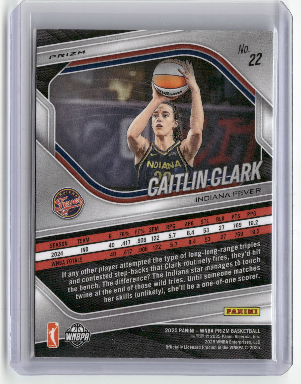 2025 Panini Prizm WNBA #22 Caitlin Clark Ice Prizms-2