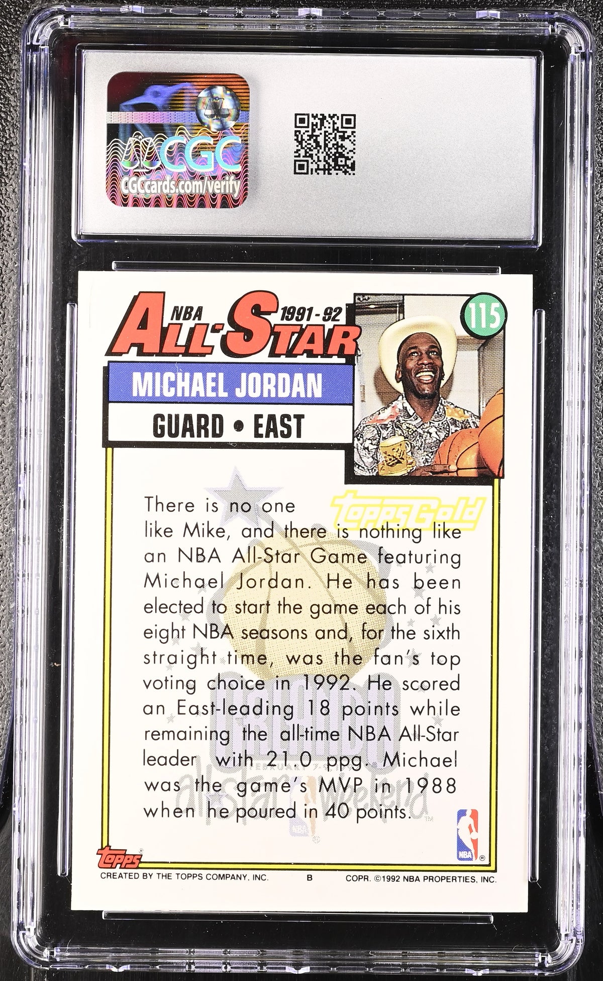 1992-93 Gold #115 Michael Jordan Gold CGC 9-2