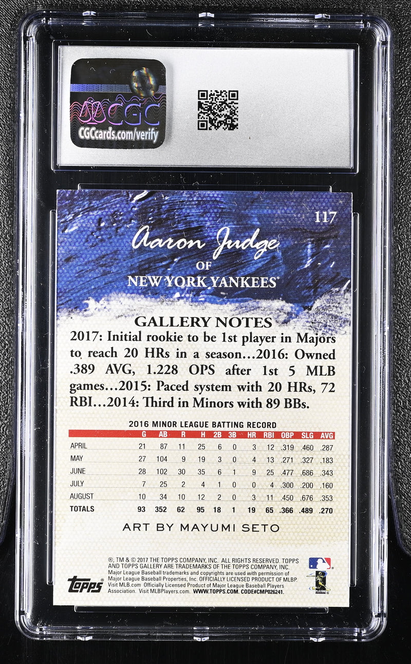 2017 Gallery #117 Aaron Judge Canvas CGC 10-2