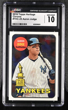 2018 Heritage #THC-25 Aaron Judge Chrome CGC 10 #/999-1