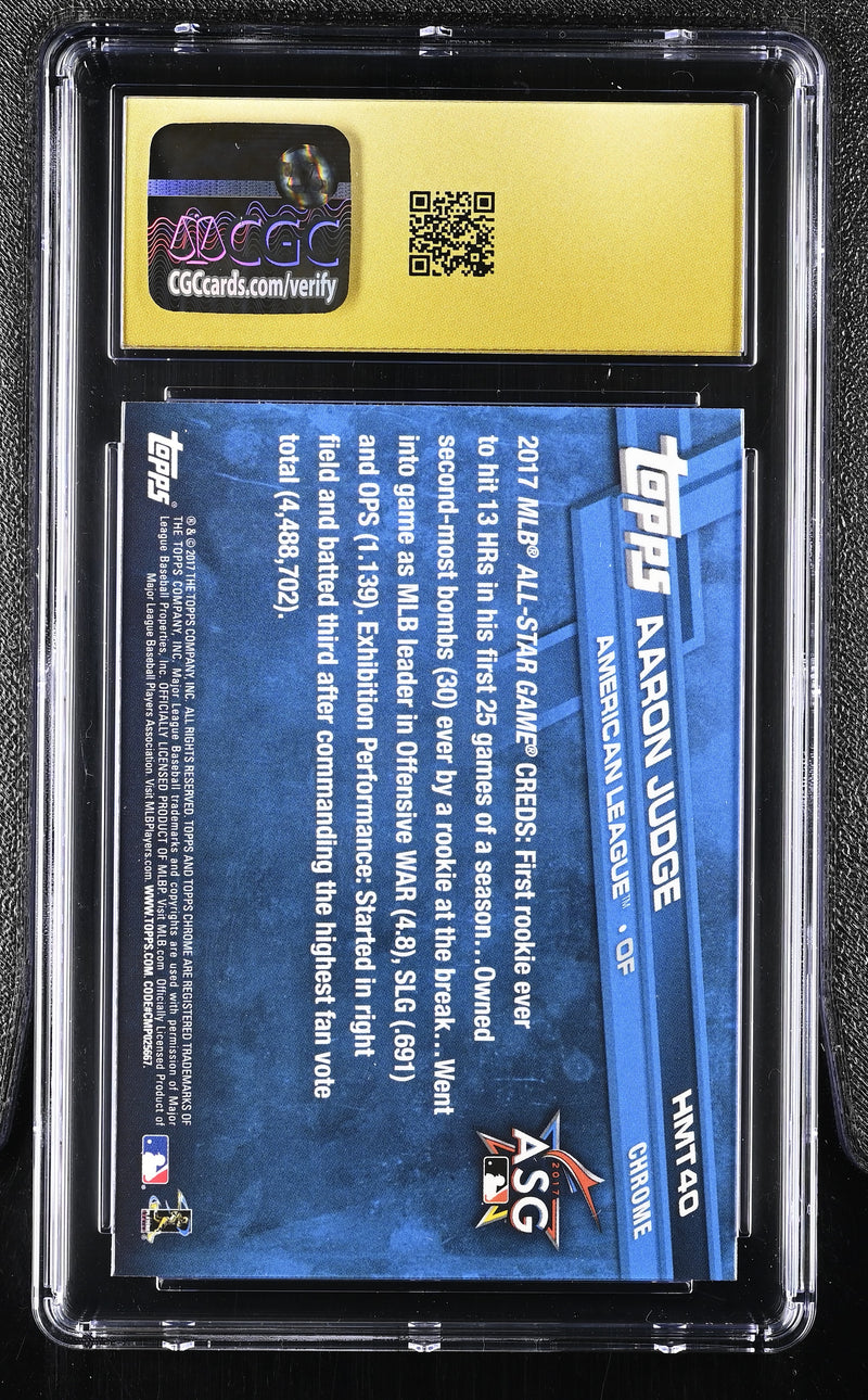 2017 Topps Chrome Update #HMT40 Aaron Judge CGC 10 PRISTINE-2