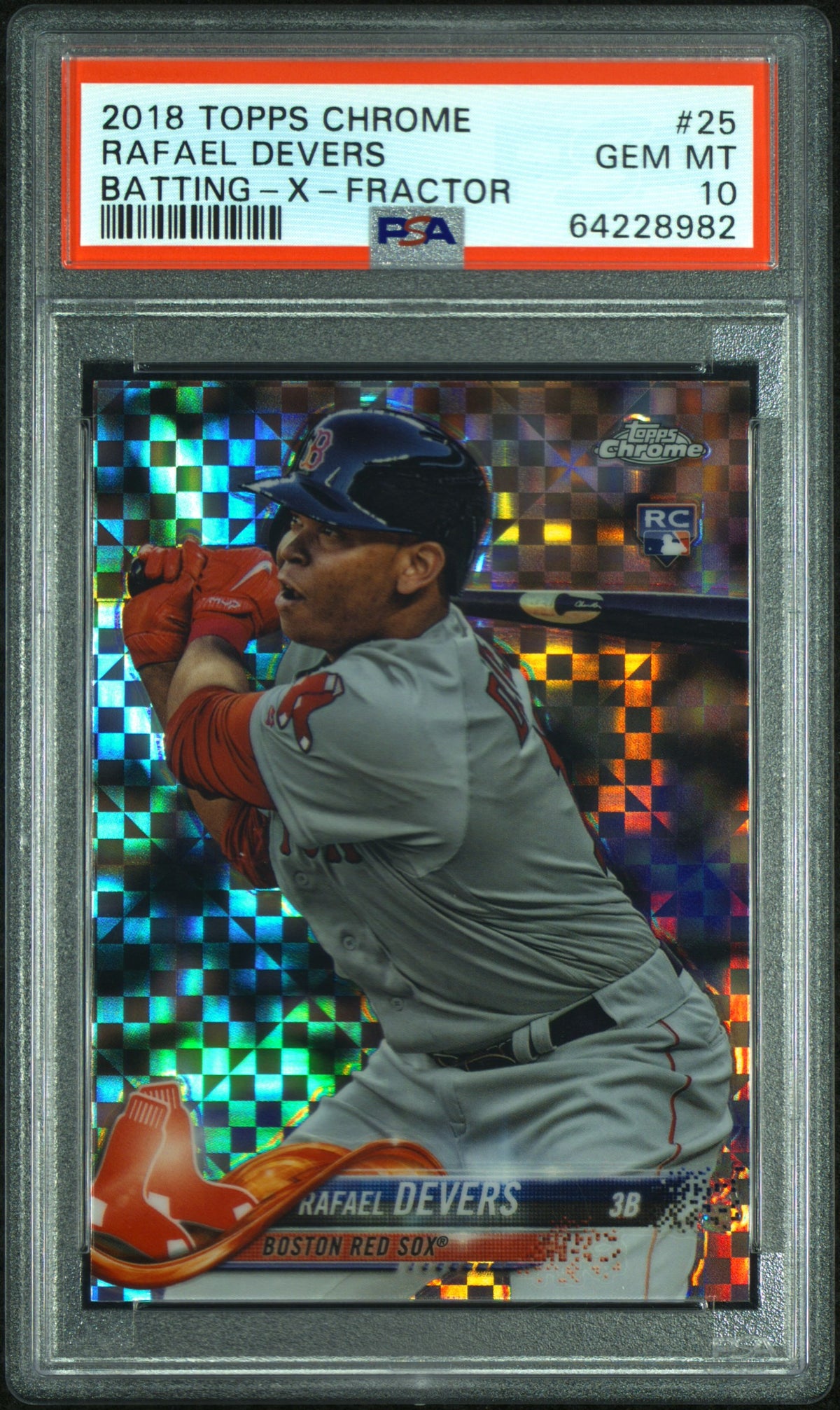 2018 Topps Chrome #25 Rafael Devers X-Fractor PSA 10-1