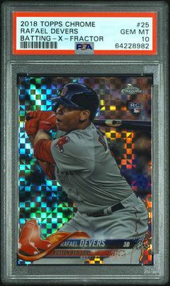 2018 Topps Chrome #25 Rafael Devers X-Fractor PSA 10-1