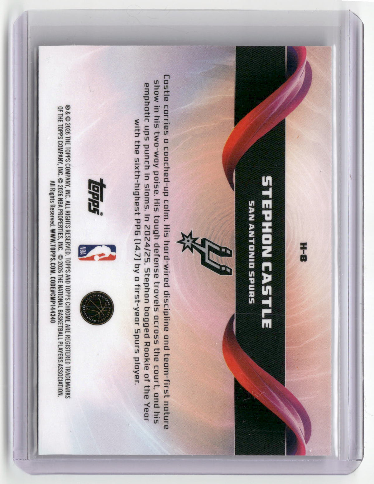 2025-26 Topps Chrome Update #H-8 Stephon Castle Helix-2