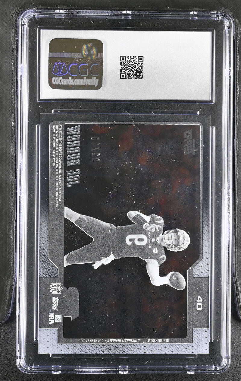 2026 Topps Flagship #40 Joe Burrow Clear Variations CGC 9 02/10-2