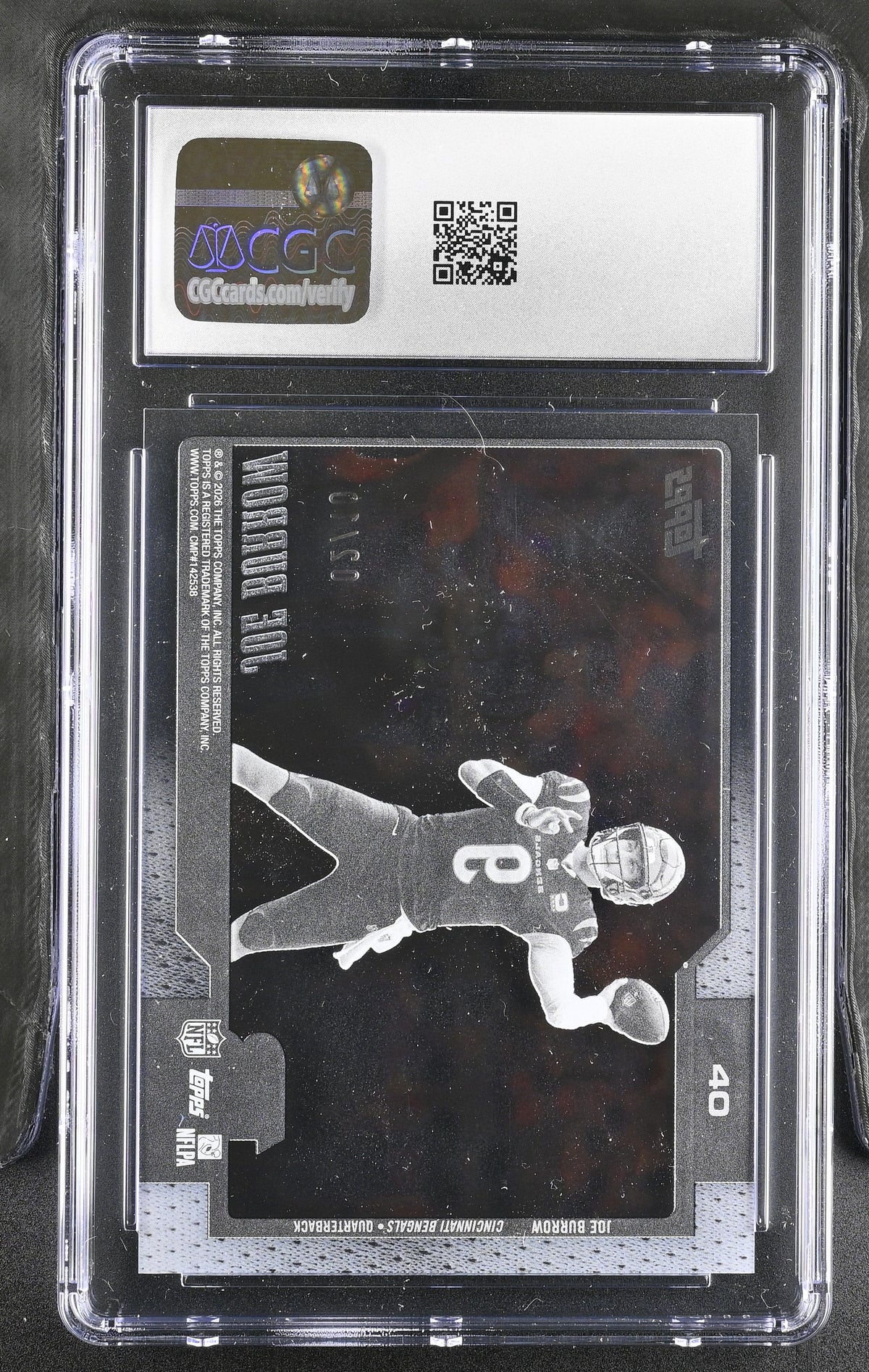 2026 Topps Flagship #40 Joe Burrow Clear Variations CGC 9 02/10-4