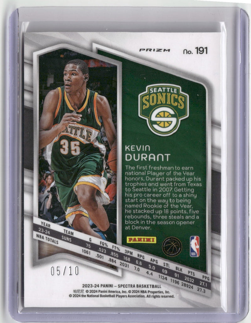 2023-24 Panini Spectra #191 Kevin Durant Gold #/10-2