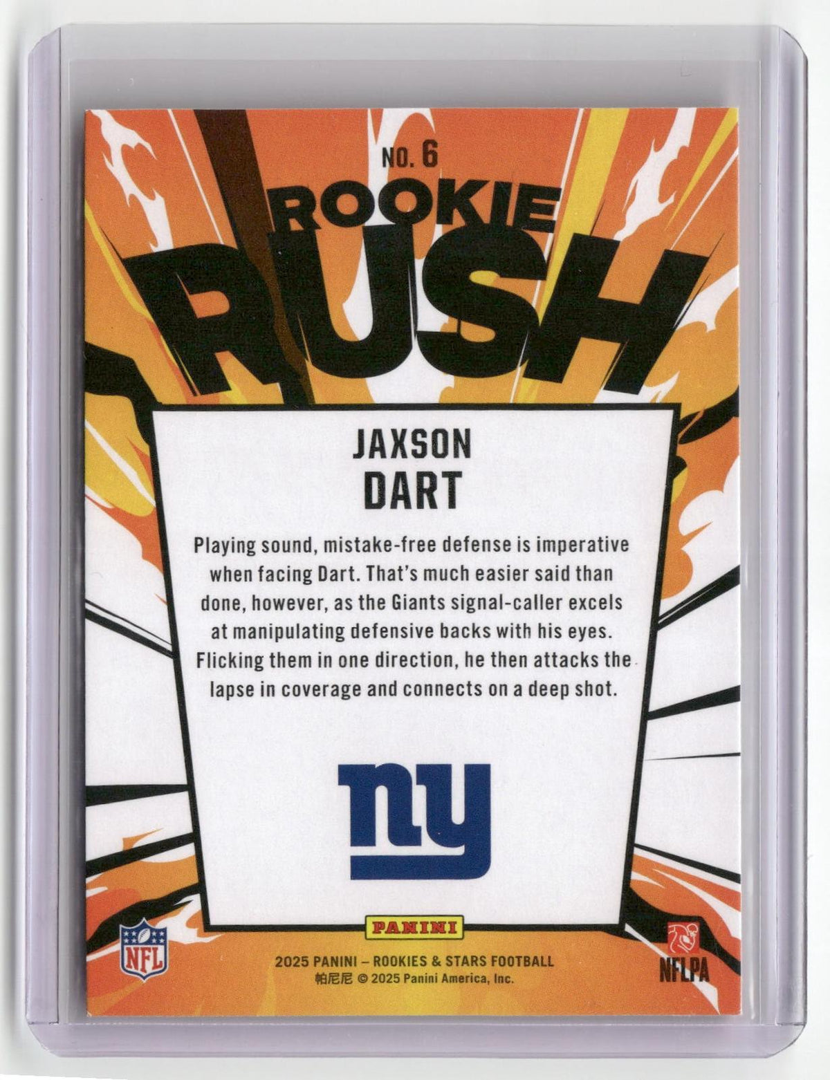2025 Panini Rookies & Stars #6 Jaxson Dart Rookie Rush-2