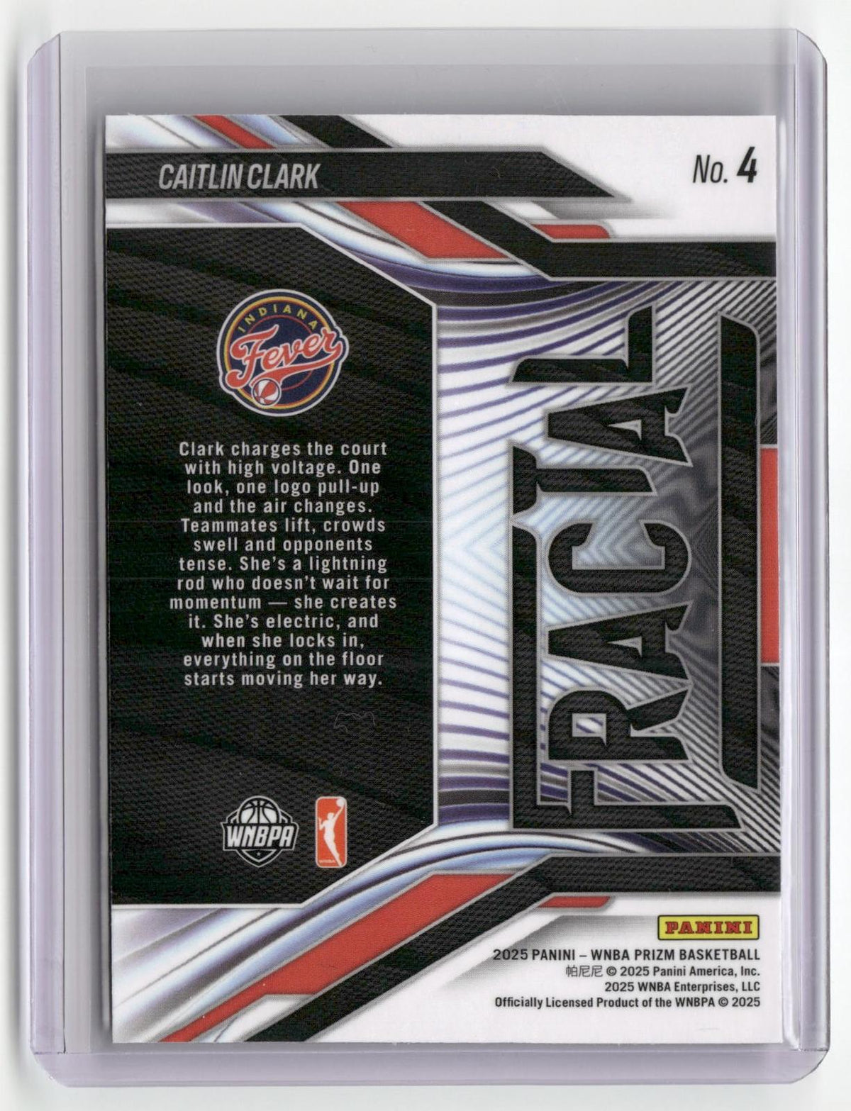 2025 Panini Prizm WNBA #4 Caitlin Clark Fractal-2