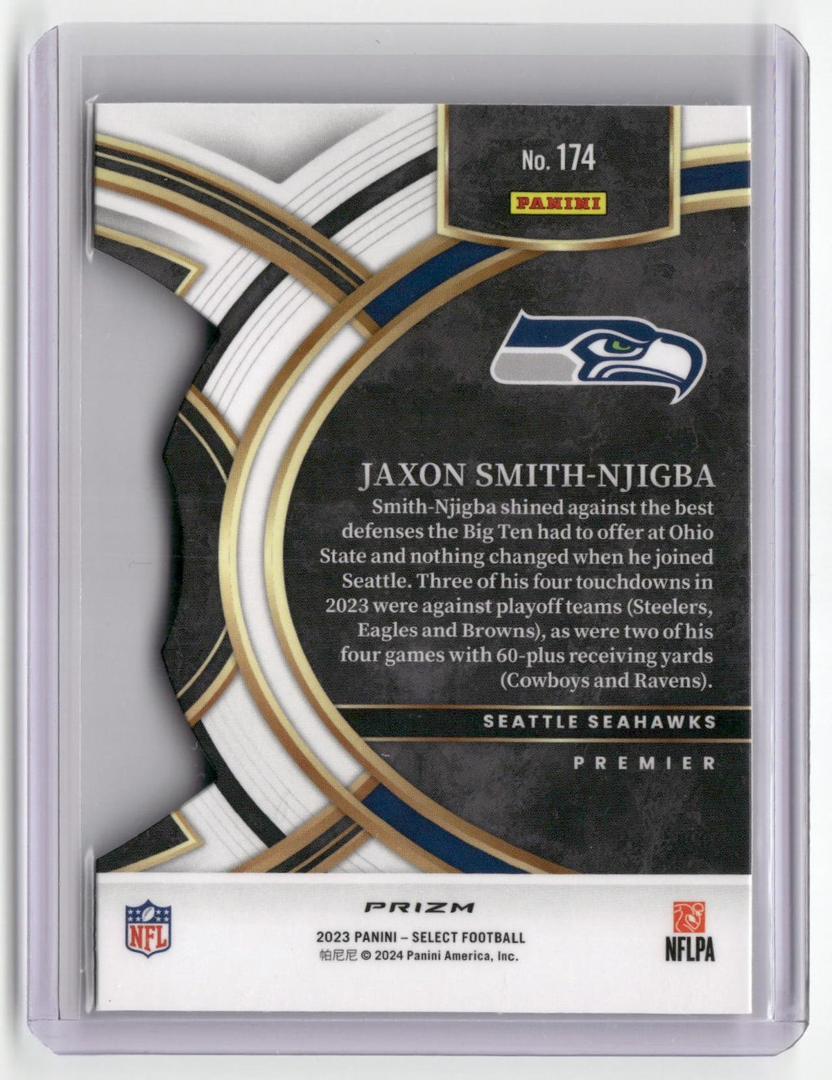 2023 Panini Select #174 Jaxon Smith-Njigba Black and Red Prizm Die Cut-2