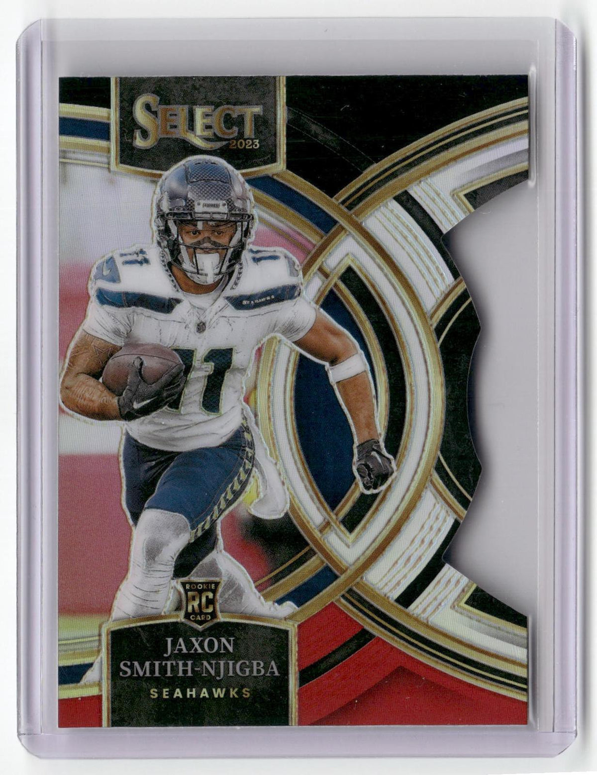 2023 Panini Select #174 Jaxon Smith-Njigba Black and Red Prizm Die Cut