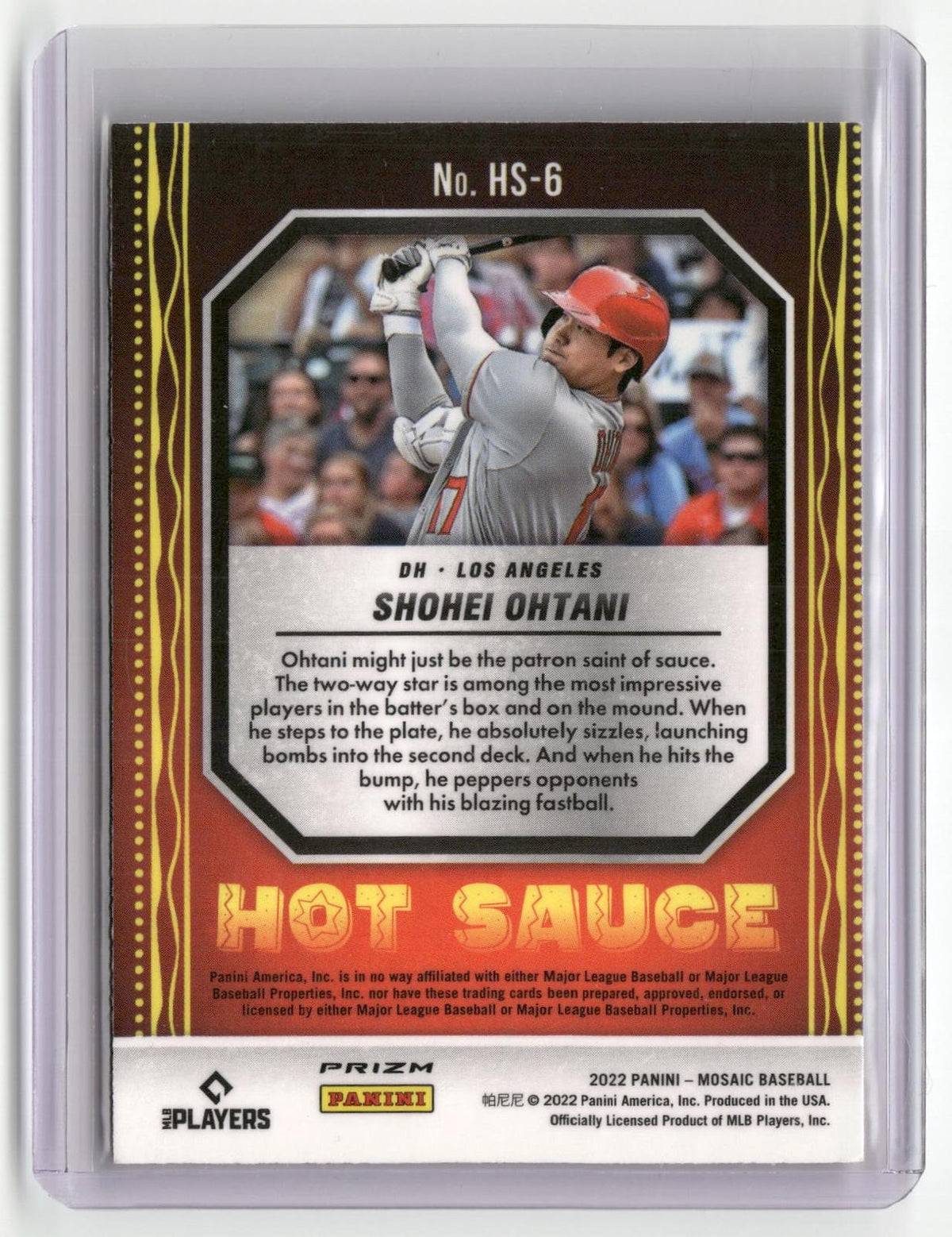 2022 Panini Mosaic #HS-6 Shohei Ohtani Hot Sauce Green Mosaic-2