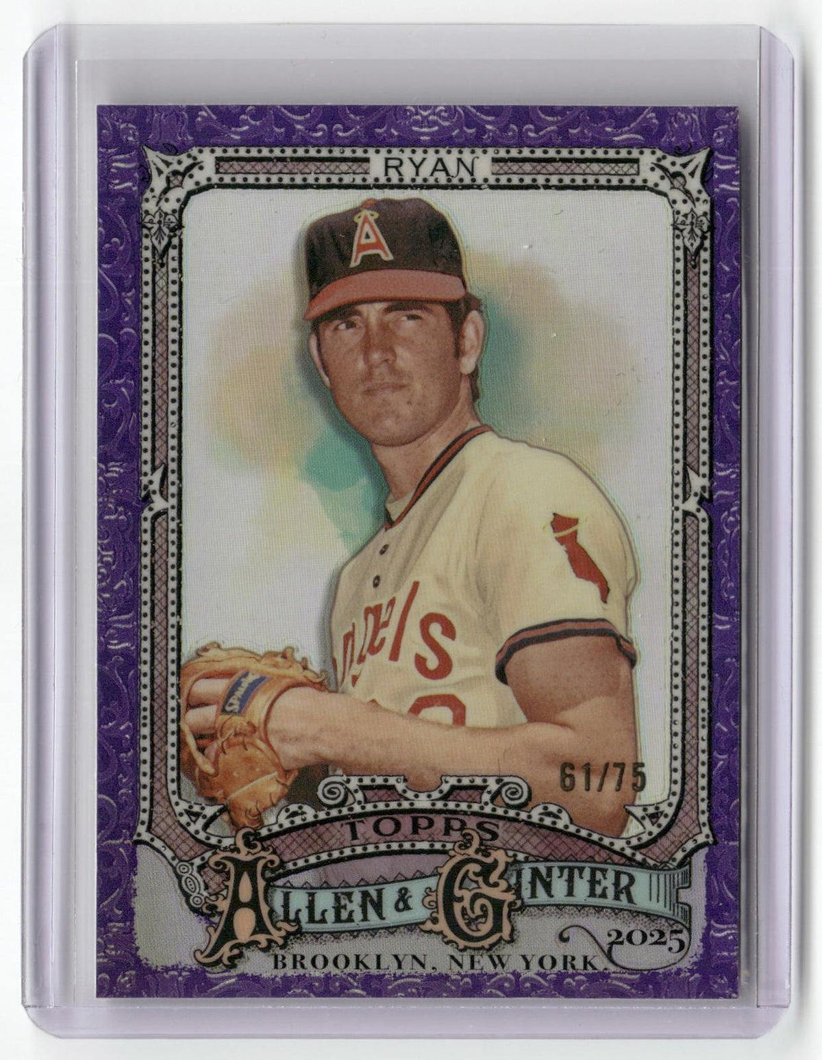 2025 Topps Allen & Ginter #63 Nolan Ryan Chrome Purple Refractor #/75