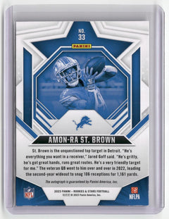 2023 Panini Rookies & Stars #33 Amon-Ra St. Brown Signatures #/100-2
