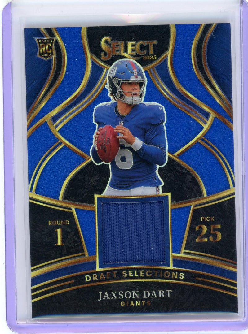 2025 Panini Select #DSM-JDT Jaxson Dart Draft Selections Memorabilia Blue Prizm-1