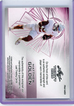 2025 Leaf Trinity - Rookie Auto Memorabilia Green #RM-MG1 Matthew Golden 25/25-2