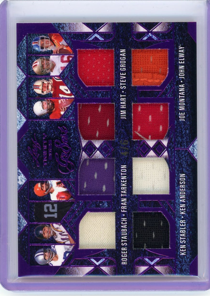 2025 Leaf #TG-12 Staubach Tarkenton Stabler Anderson Hart Montana Elway #/6-1