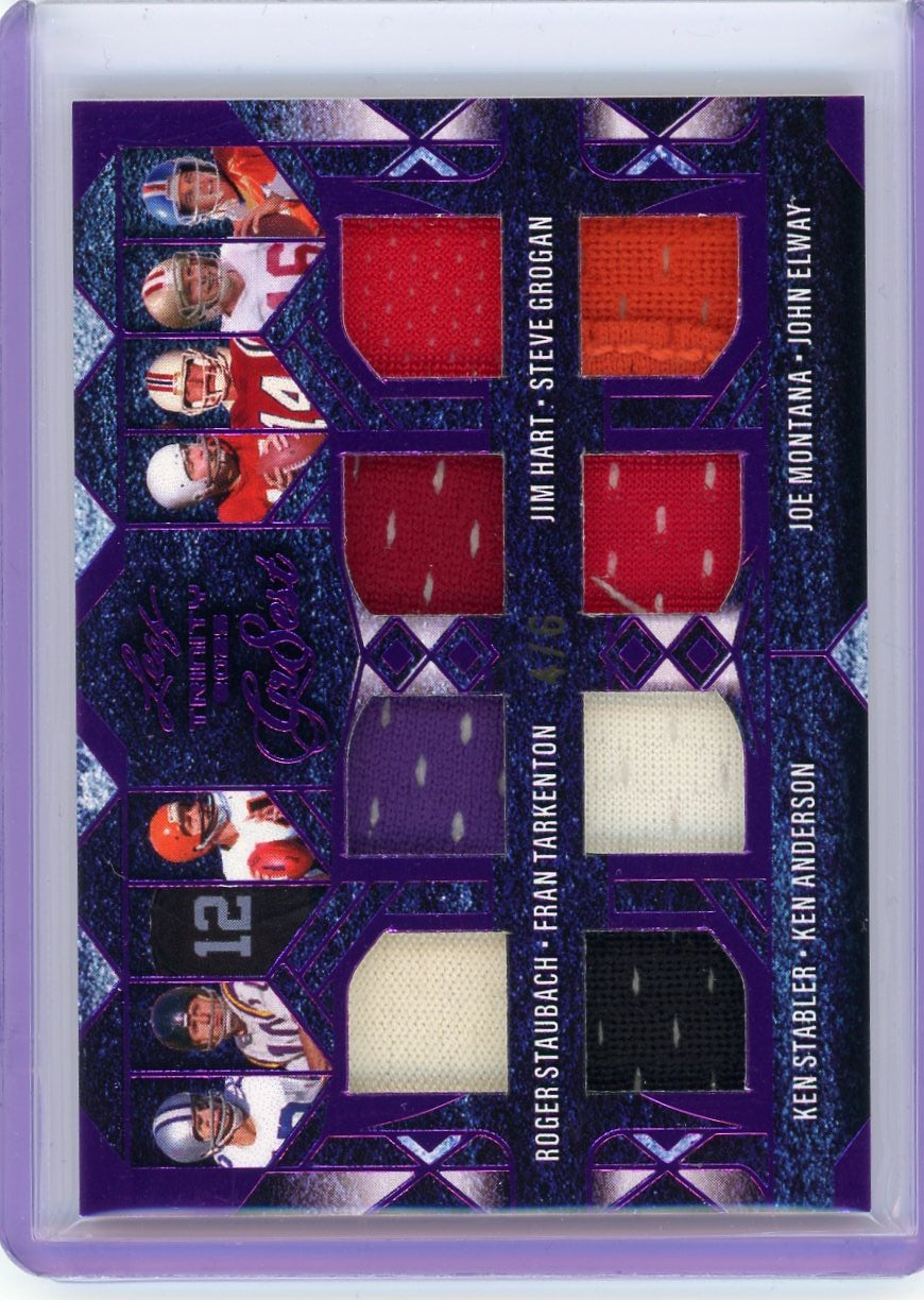 2025 Leaf #TG-12 Staubach Tarkenton Stabler Anderson Hart Montana Elway #/6