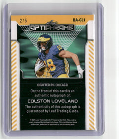 2025 Leaf Optichrome #BA-CL1 Colston Loveland Auto Signature Lava Purple #/5-2