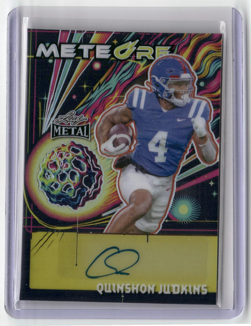 2024 Leaf Metal #MO-QJ1 Quinshon Judkins Auto MeteOre Prismatic Silver 1/10-1