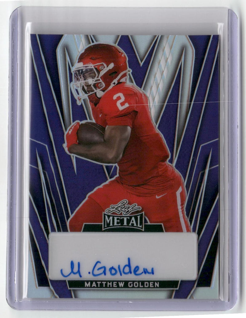 2024 Leaf Metal #BA-MG1 Matthew Golden Autographs Prismatic Purple #/8-1
