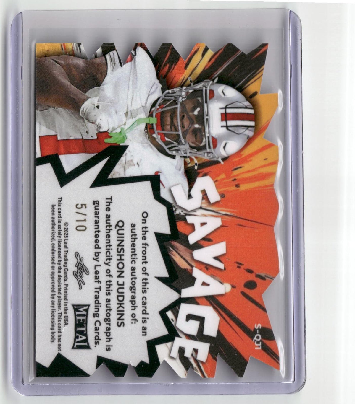 2025 Leaf Metal #S-QJ1 Quinshon Judkins Savage Sparkle #/10-2