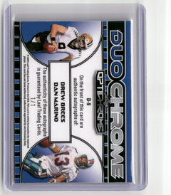 2025 Leaf Optichrome #D-9 Drew Brees Dan Marino Duochrome Auto Prismatic Gold /1-2