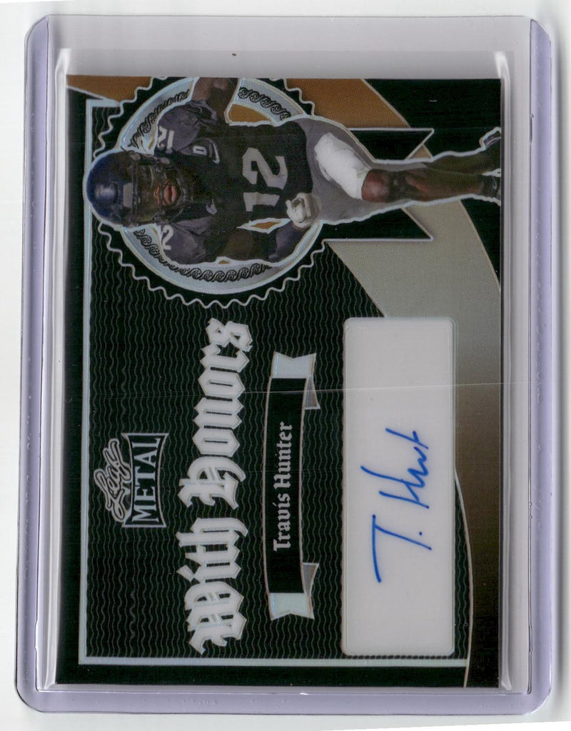 2024 Leaf Metal #WH-TH1 Travis Hunter Auto With Honors Prismatic Black 1/6-1