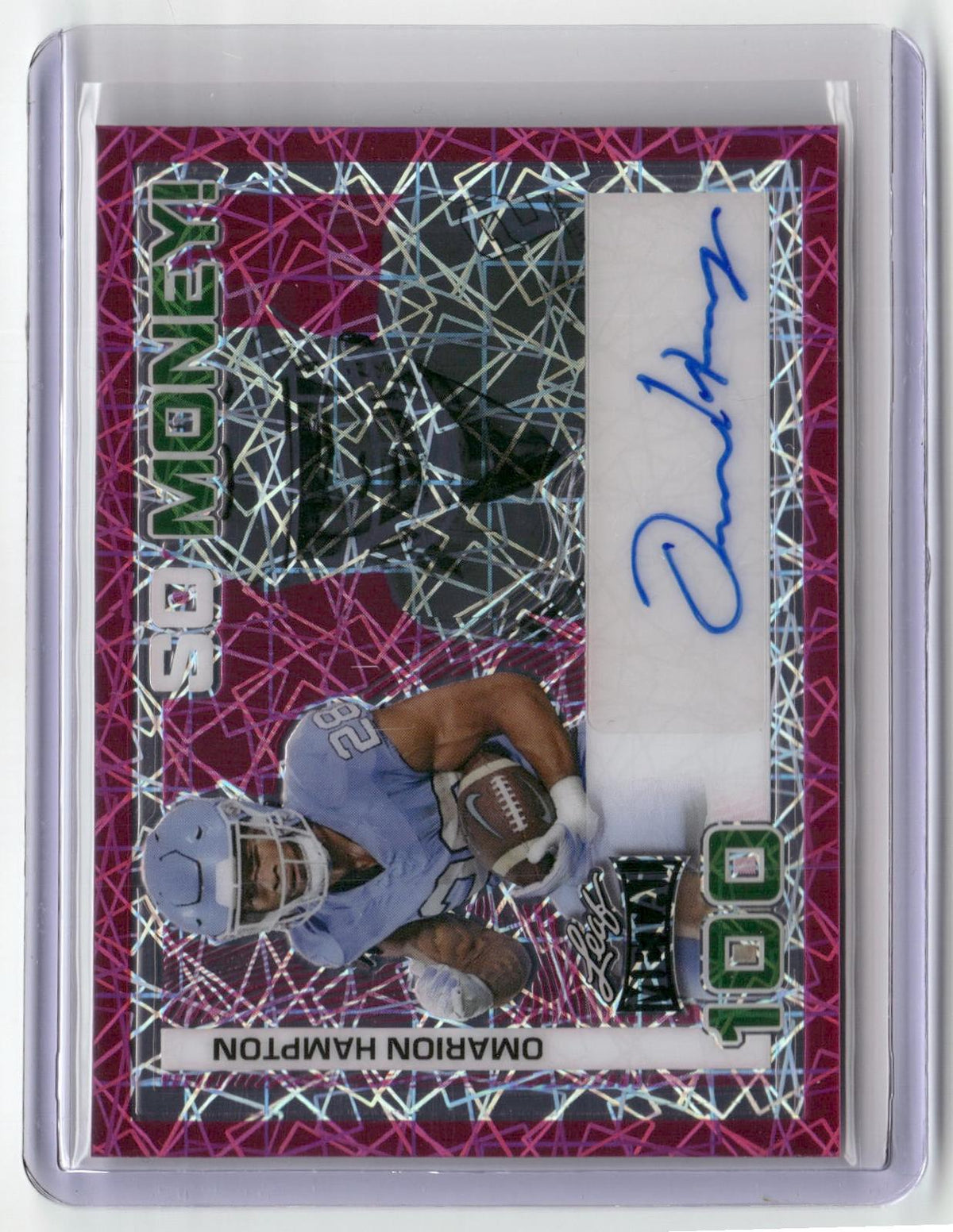 2024 Leaf Metal #SM-OH1 Omarion Hampton Auto So Money! Laser Pink #/3