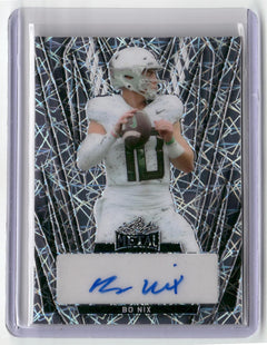 2024 Leaf Metal #BA-BN1 Bo Nix Autographs Laser Silver #/6-1