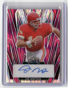 2024 Leaf Metal #BA-JM3 Joe Montana Autographs Pulsar Pink 1/2-1