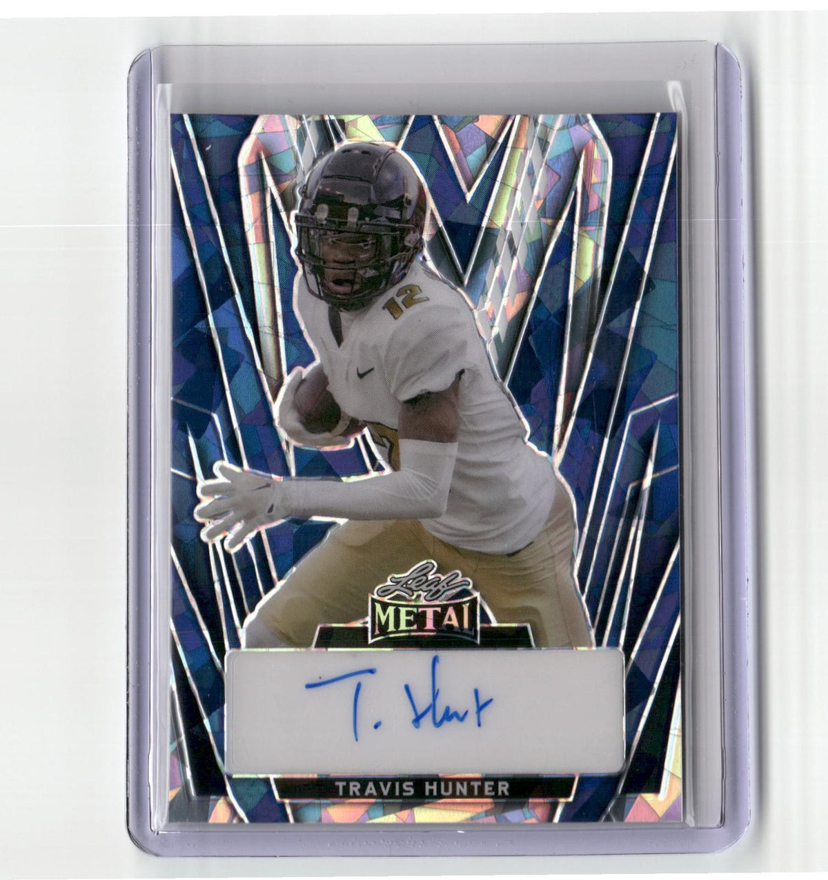 2024 Leaf Metal #BA-TH2 Travis Hunter Autographs Crystal Blue 1/7