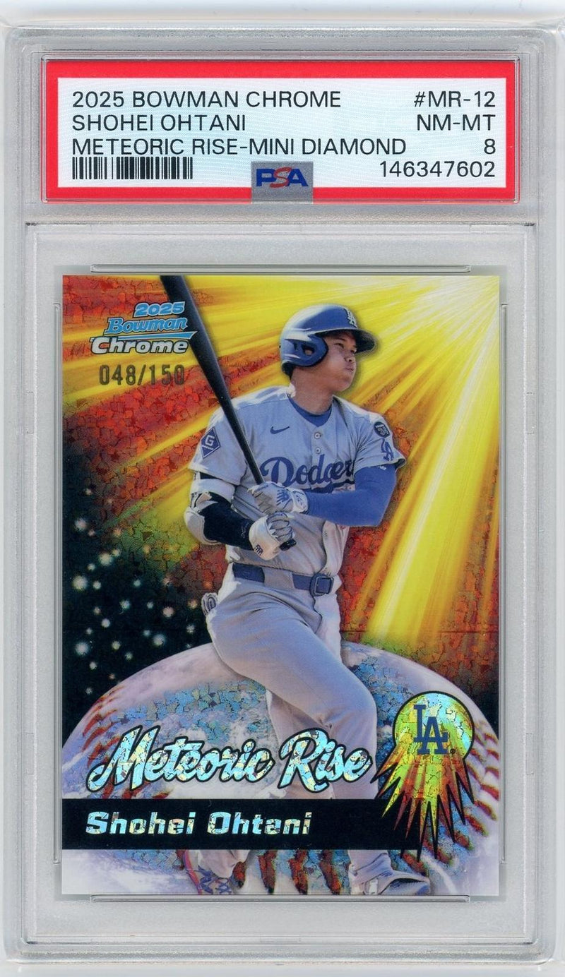 2025 Bowman Chrome #MR-12 Shohei Ohtani Meteoric Rise Mini-Diamond PSA 8 #/150-1