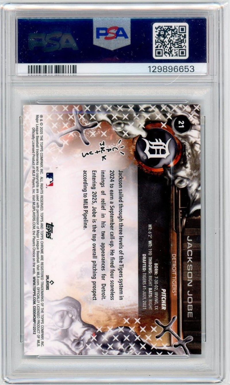2025 Topps Cosmic Chrome x Cactus Jack #21 Jackson Jobe Gold Refractor PSA 9 /50-2
