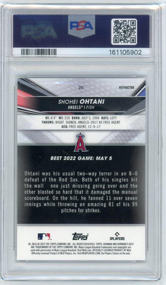 2022 Bowman's Best #25 Shohei Ohtani Refractor PSA 9-2