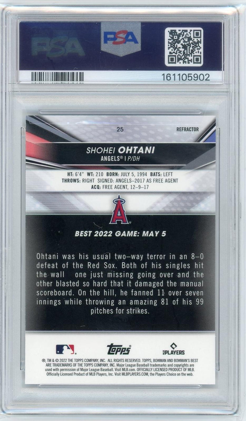 2022 Bowman's Best #25 Shohei Ohtani Refractor PSA 9-2