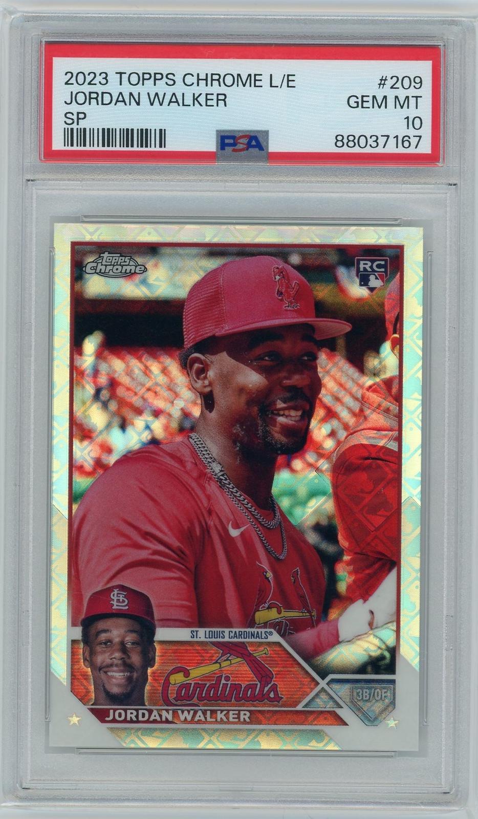 2023 Topps Chrome Logofractor Edition #209b Jordan Walker PSA 10