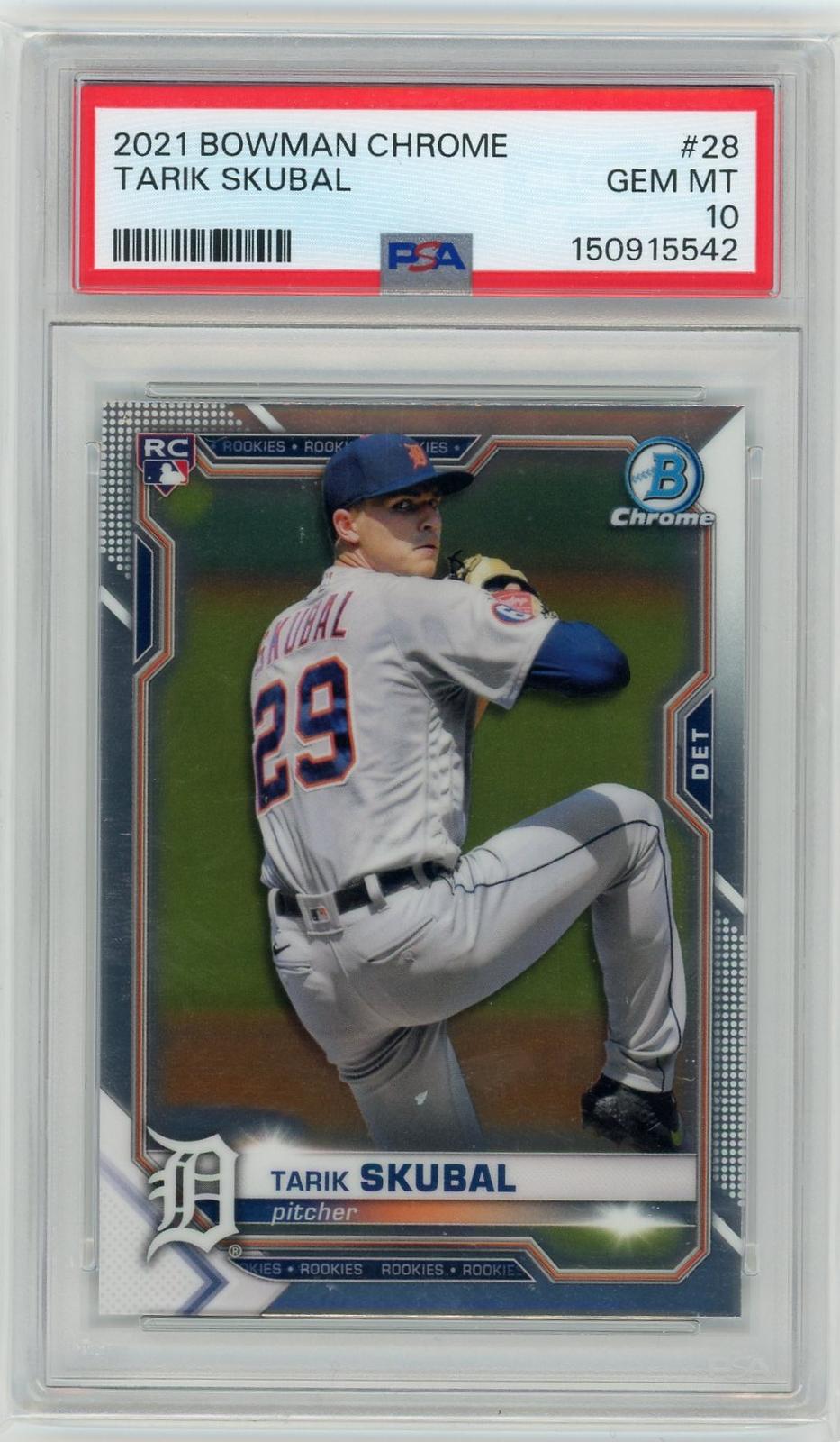 2021 Bowman Chrome #28 Tarik Skubal PSA 10
