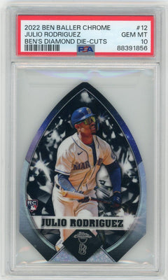 2022 Topps Chrome Ben's Diamond #BBDC-12 Julio Rodriguez Die Cut PSA 10-1