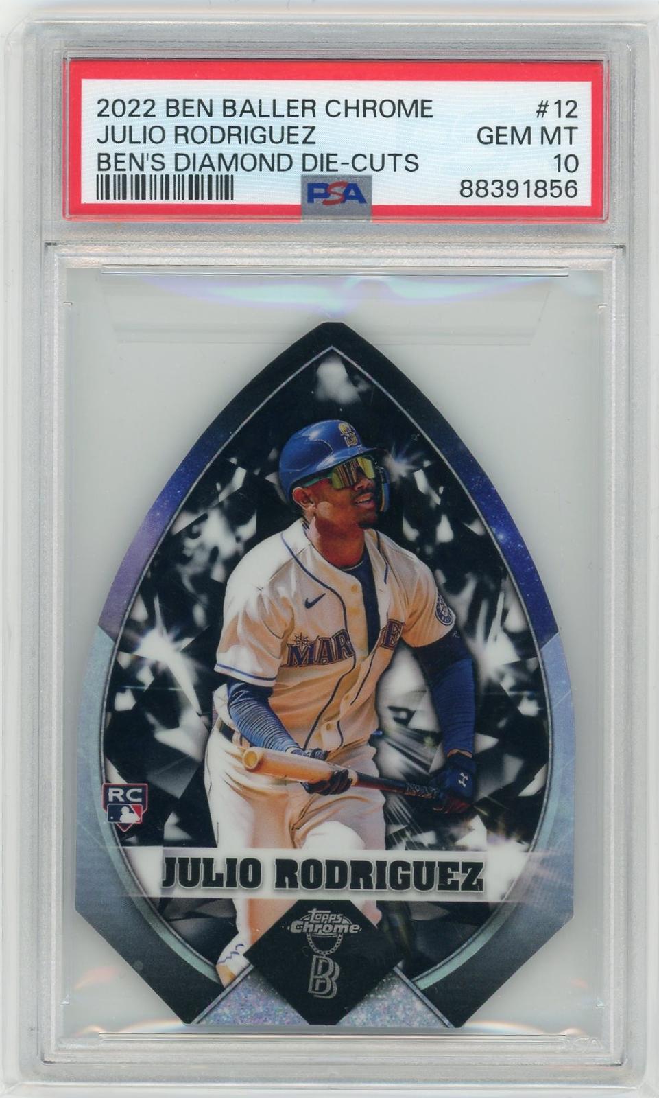 2022 Topps Chrome Ben's Diamond #BBDC-12 Julio Rodriguez Die Cut PSA 10