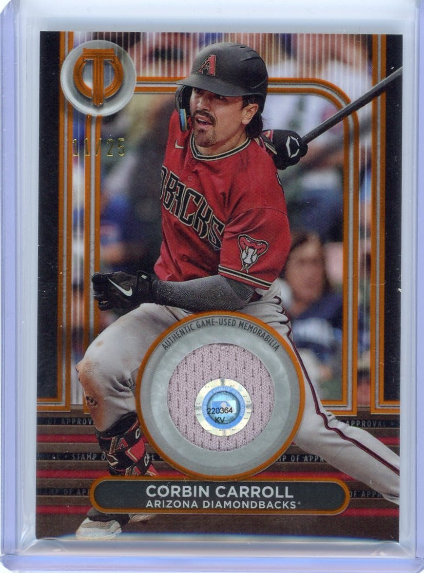 2024 Topps Tribute #SOA-CC Corbin Carroll Stamp of Approval Relics Orange #/25-1