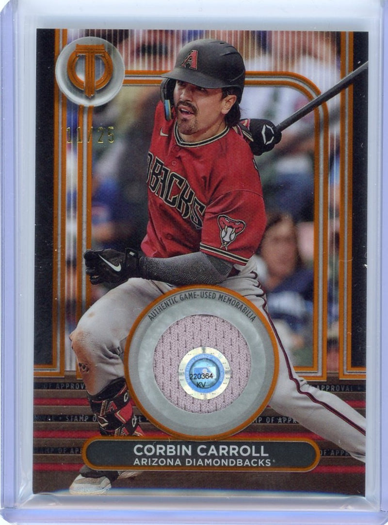 2024 Topps Tribute #SOA-CC Corbin Carroll Stamp of Approval Relics Orange #/25-1