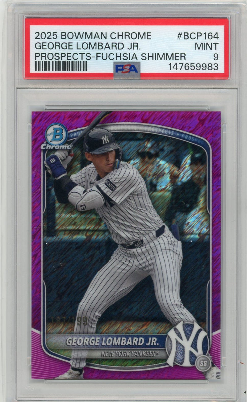 2025 Bowman Chrome #BCP-164 George Lombard Jr. Fuchsia Shimmer PSA 9 #/199-1