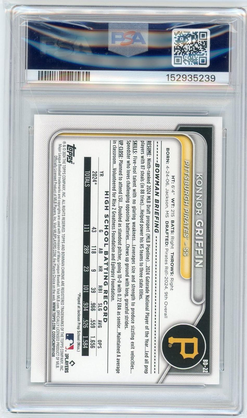 2024 Bowman Draft #BD-22 Konnor Griffin PSA 10-2