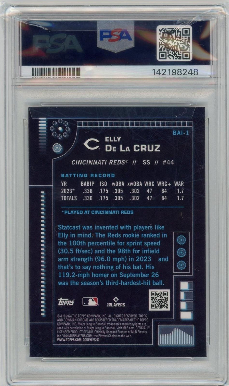 2024 Bowman #BAI-1 Elly De La Cruz Bowman A.I. PSA 10-2
