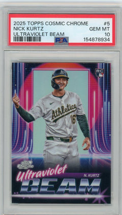 2025 Topps Chrome Cosmic #UB-5 Nick Kurtz Ultraviolet Beam PSA 10-1