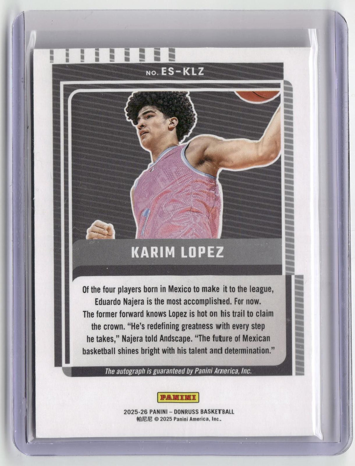 2025-26 Donruss #ES-KLZ Karim Lopez Elite Signatures Explosion #/49-2