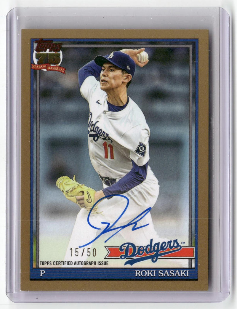 2026 Topps #91A-ROKI Roki Sasaki Autographs Gold (Series Two) #/50-1