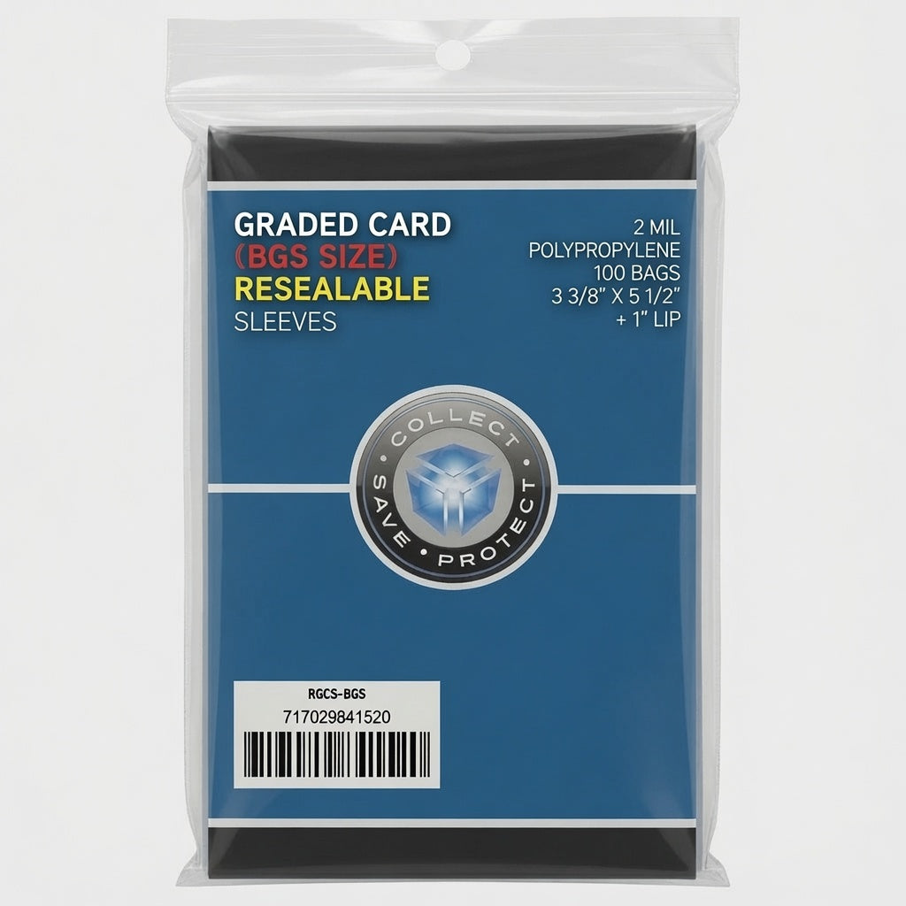 Graded Card (BGS Size) Resealable Sleeves (100 Pack) by CSP
